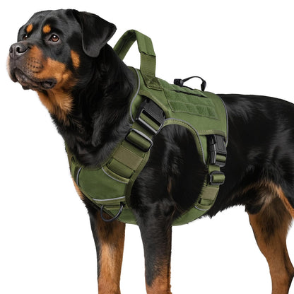 GuardianGrip Tactical Dog Vest - Large, Reflective, Green