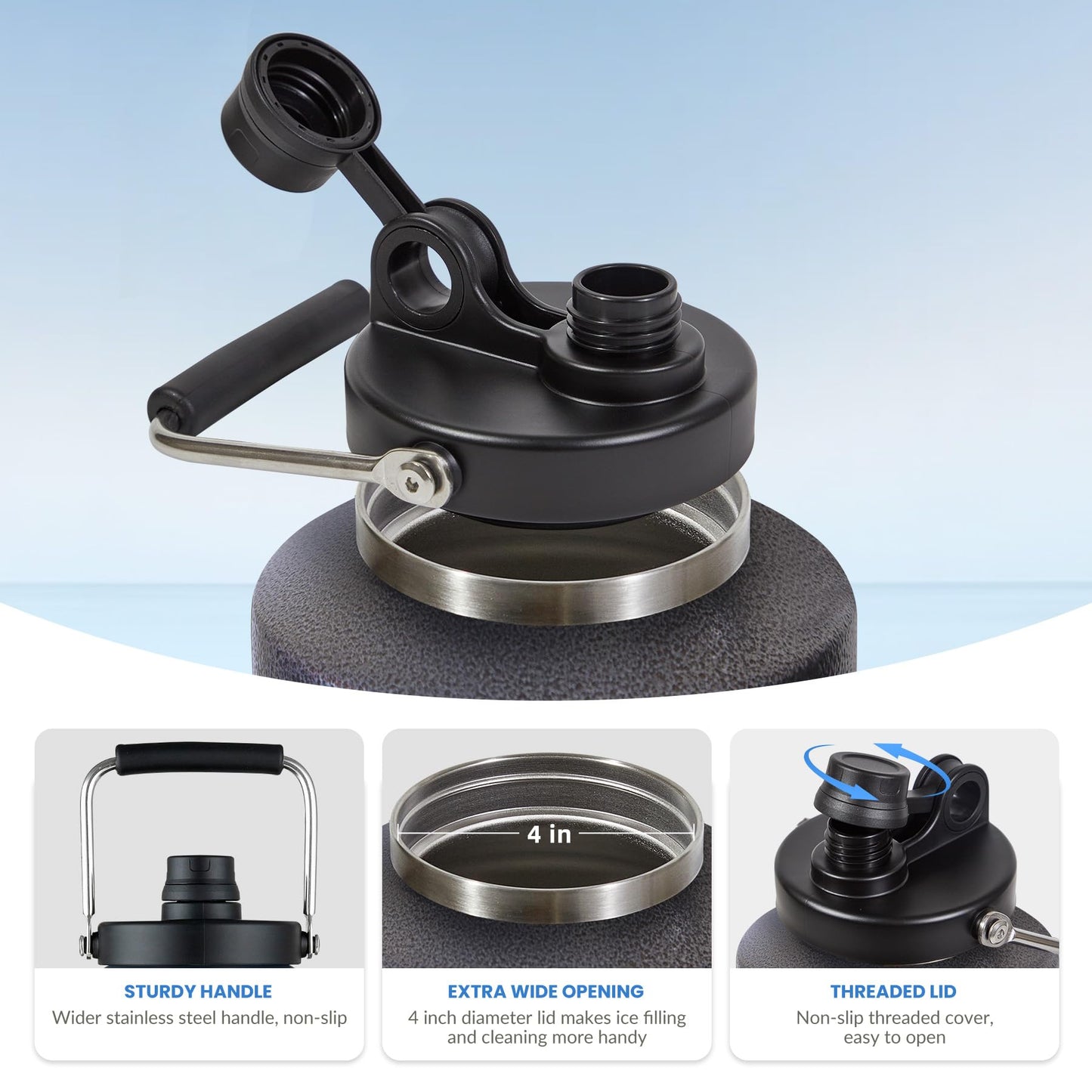 HydraGuard 128oz: Dual-Vacuum Stainless Water Jug