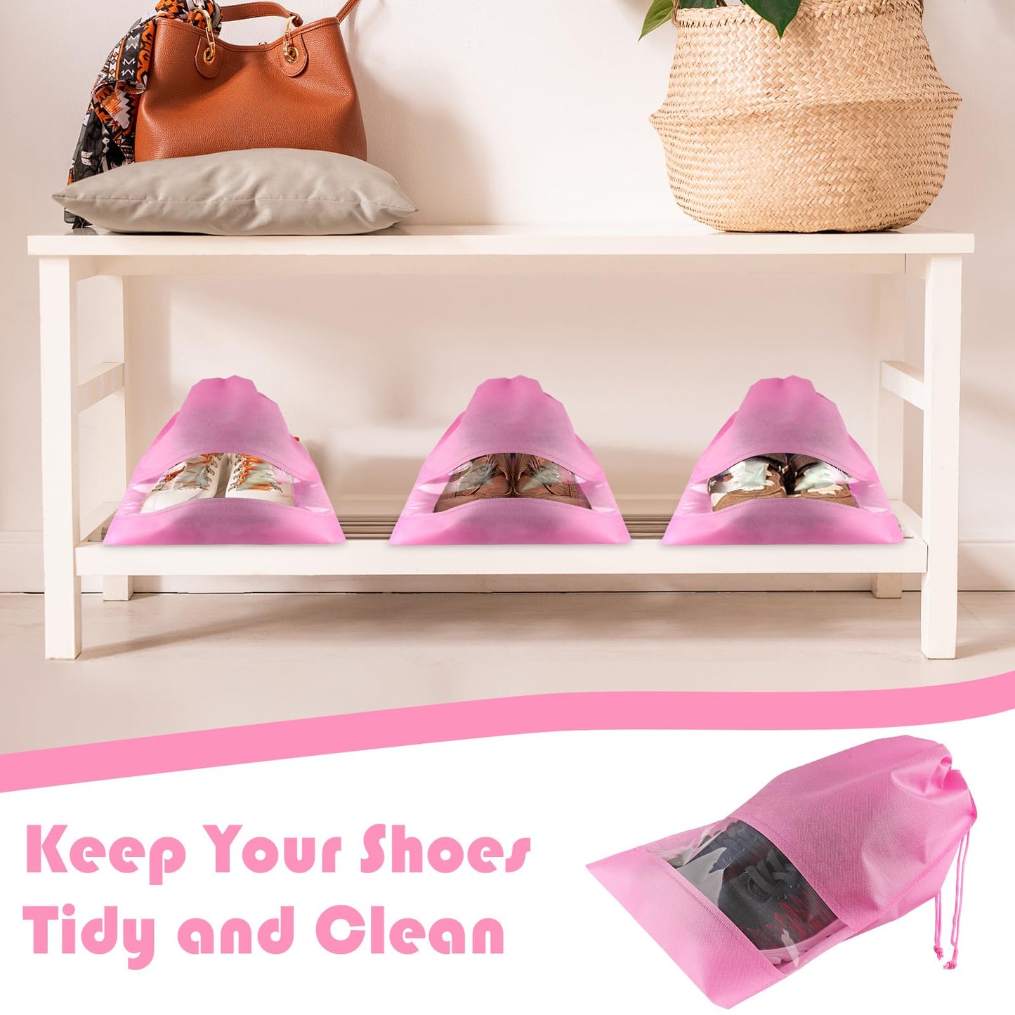 Travel Clear Shoe Bags - 5 Pack Waterproof Storage