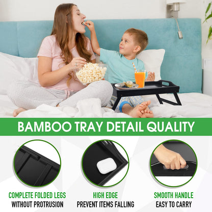 Artmeer Bamboo Foldable Bed & Laptop Tray - 2 Pack