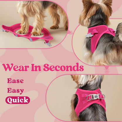 BunnyStep: Reflective Mesh Harness for Small Dogs