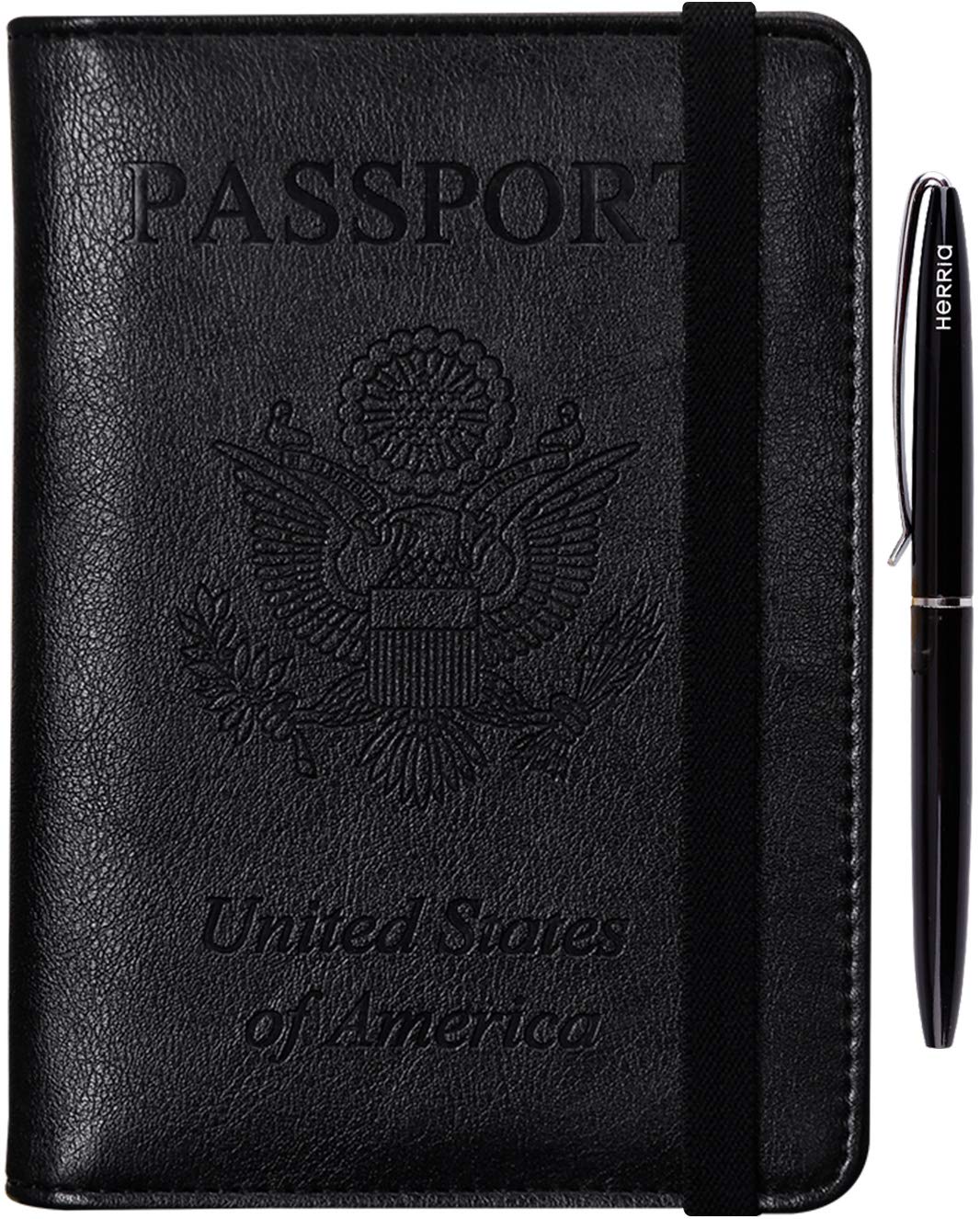 HerriaT RFID Leather Passport Wallet - Gray - Handbags Specialist Headquarter