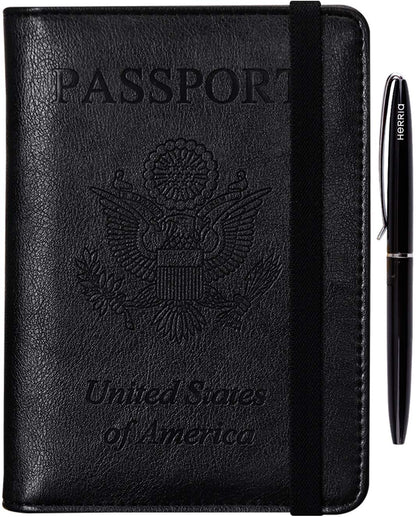 HerriaT RFID Leather Passport Wallet - Gray - Handbags Specialist Headquarter