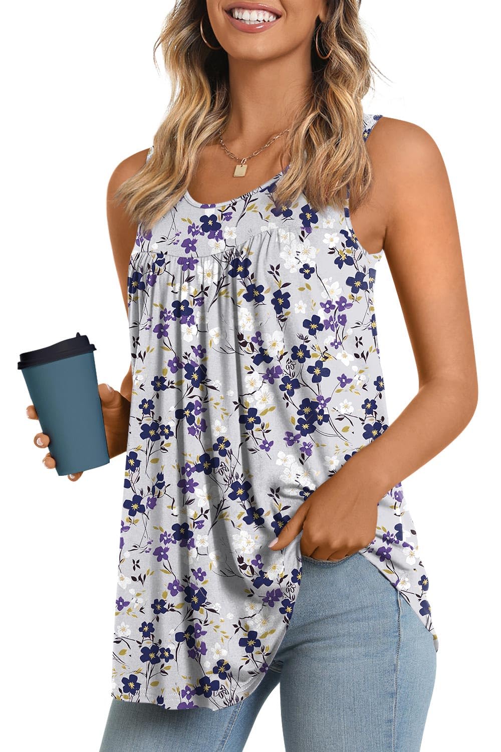 Longyuan Summer Sleeveless Tunics for Women