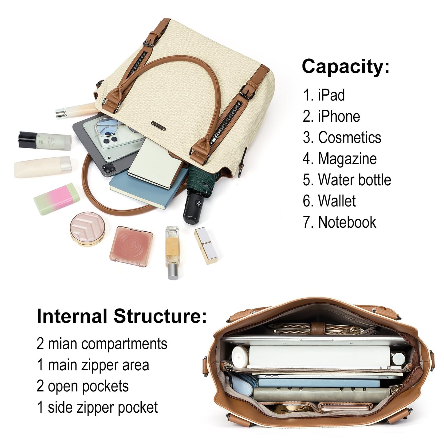 CLUCI Eco Luxe Vegan Leather Tote Bag