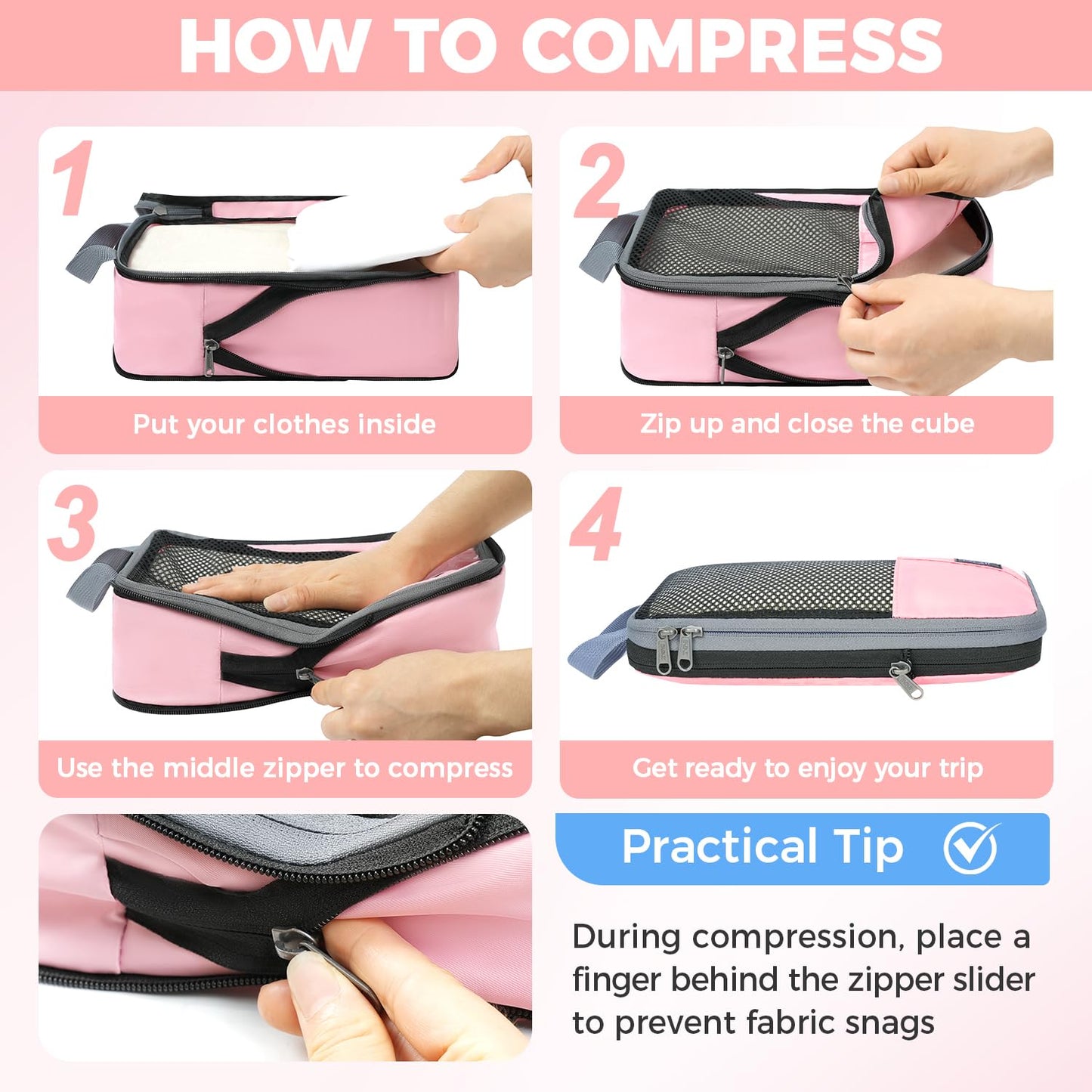 BAGAIL Expandable Travel Compression Cubes Set