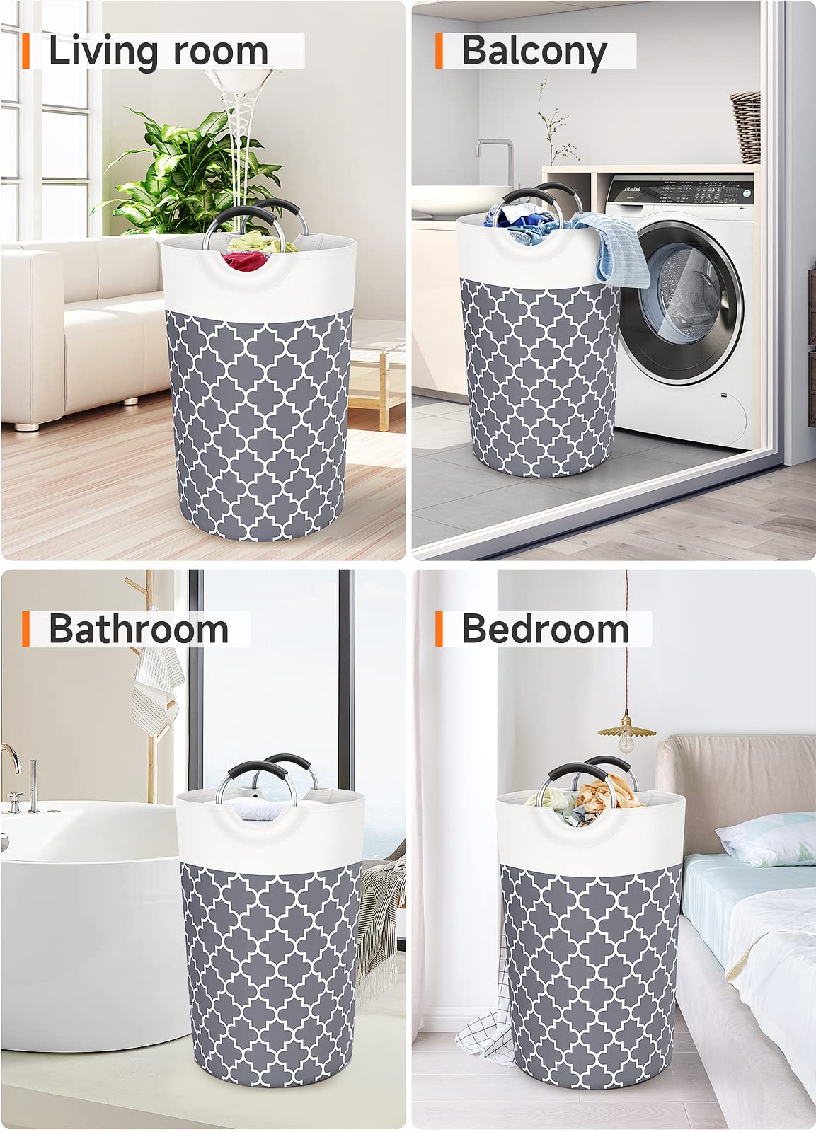 Collapsible Hamper Bag - Grey