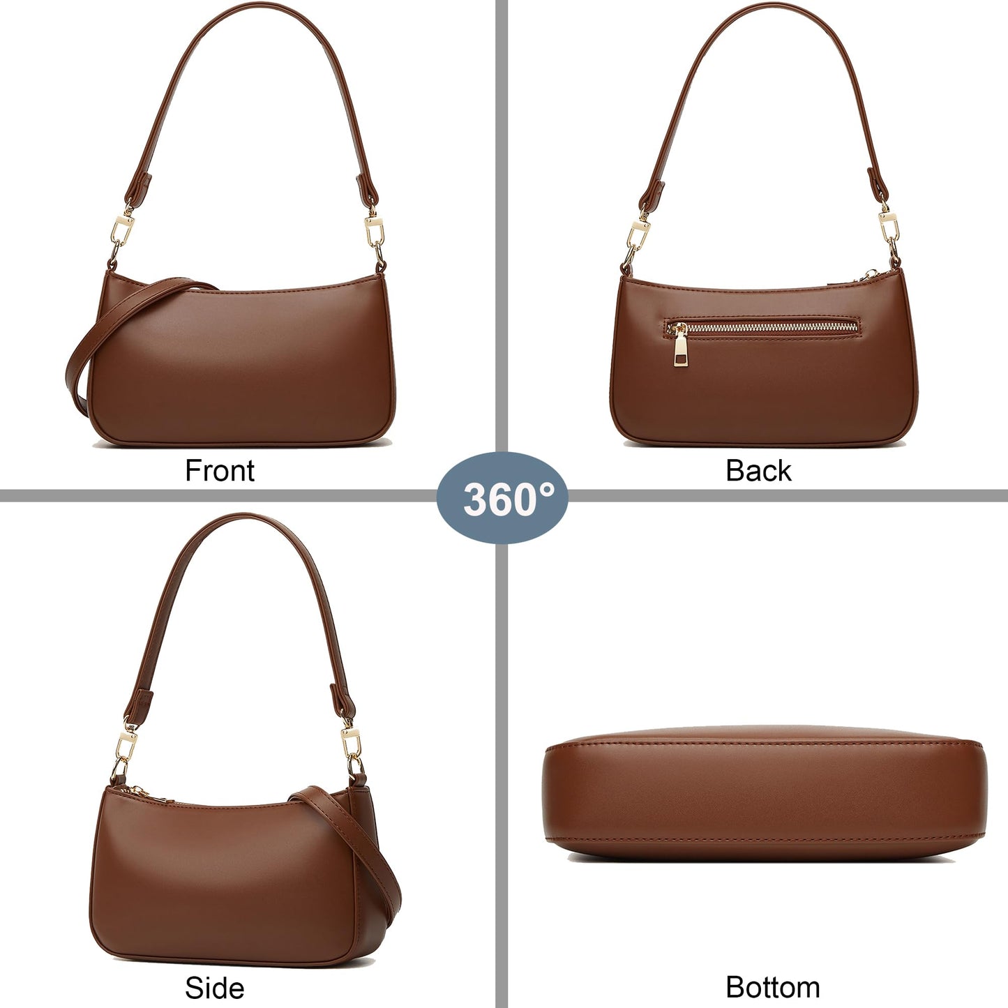 Retro Vegan Leather Shoulder Bag