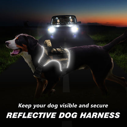 GuardianGrip Tactical Dog Vest - Large, Reflective, Green