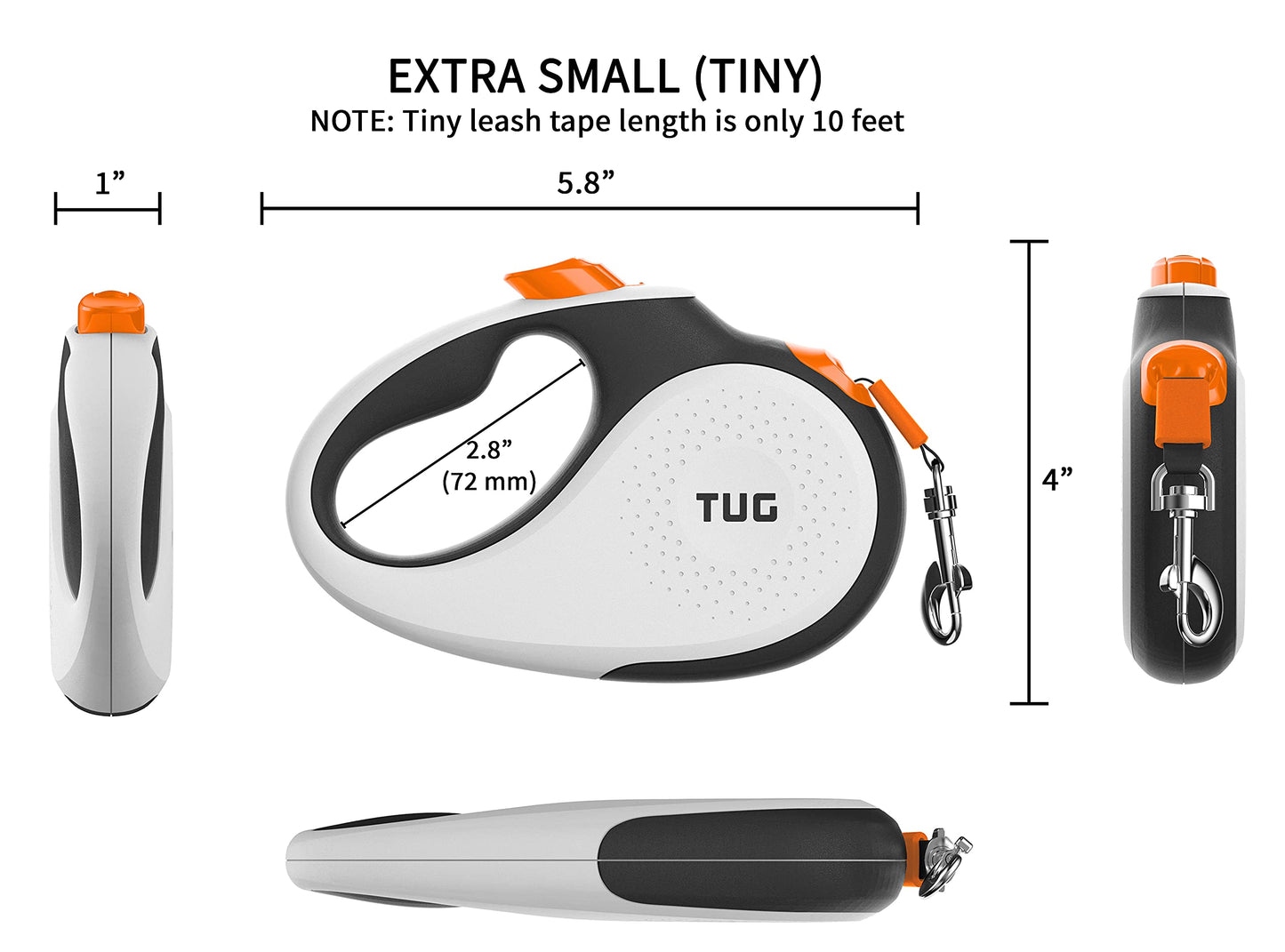 SpinFree 360° Dog Leash - Large, White, 16ft Nylon