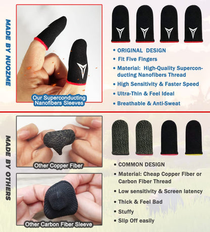 Nuozme Pro Touch Finger Sleeves - 6 Pack Gaming Gear