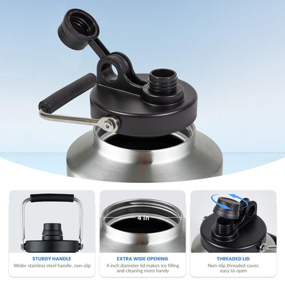 HydraGuard 128oz: Dual-Vacuum Stainless Water Jug