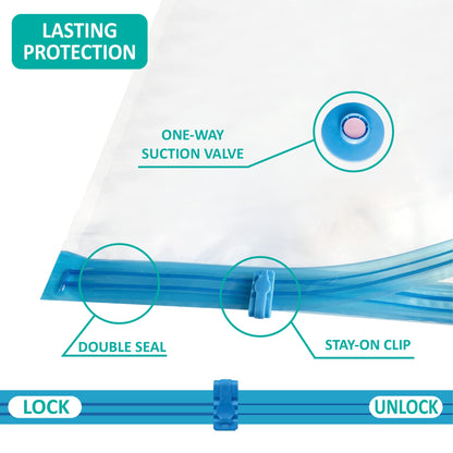 CozyVac Travel Bags with Pump - 6 Pack Space Savers