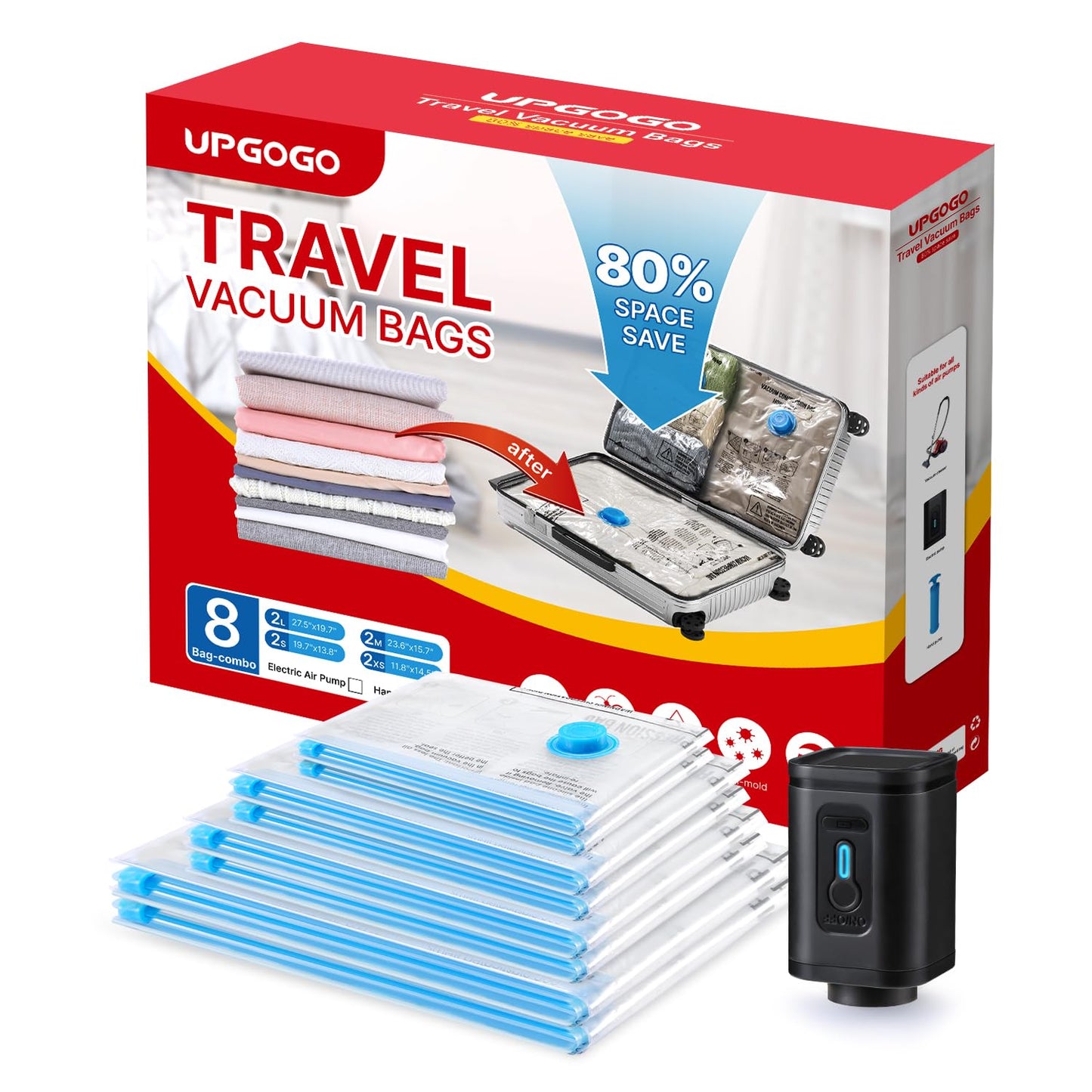 Vacuum Space Saver Bags - 6 Pack Travel Combo