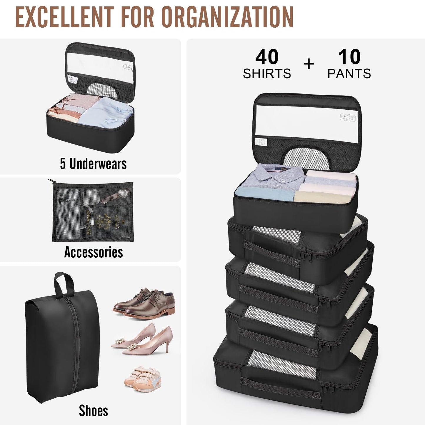 Veken Travel Cubes - 8 Piece Set