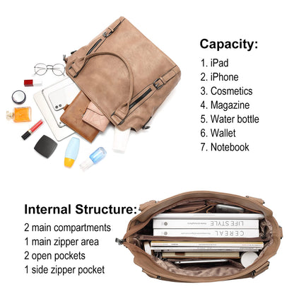 CLUCI Eco Luxe Vegan Leather Tote Bag