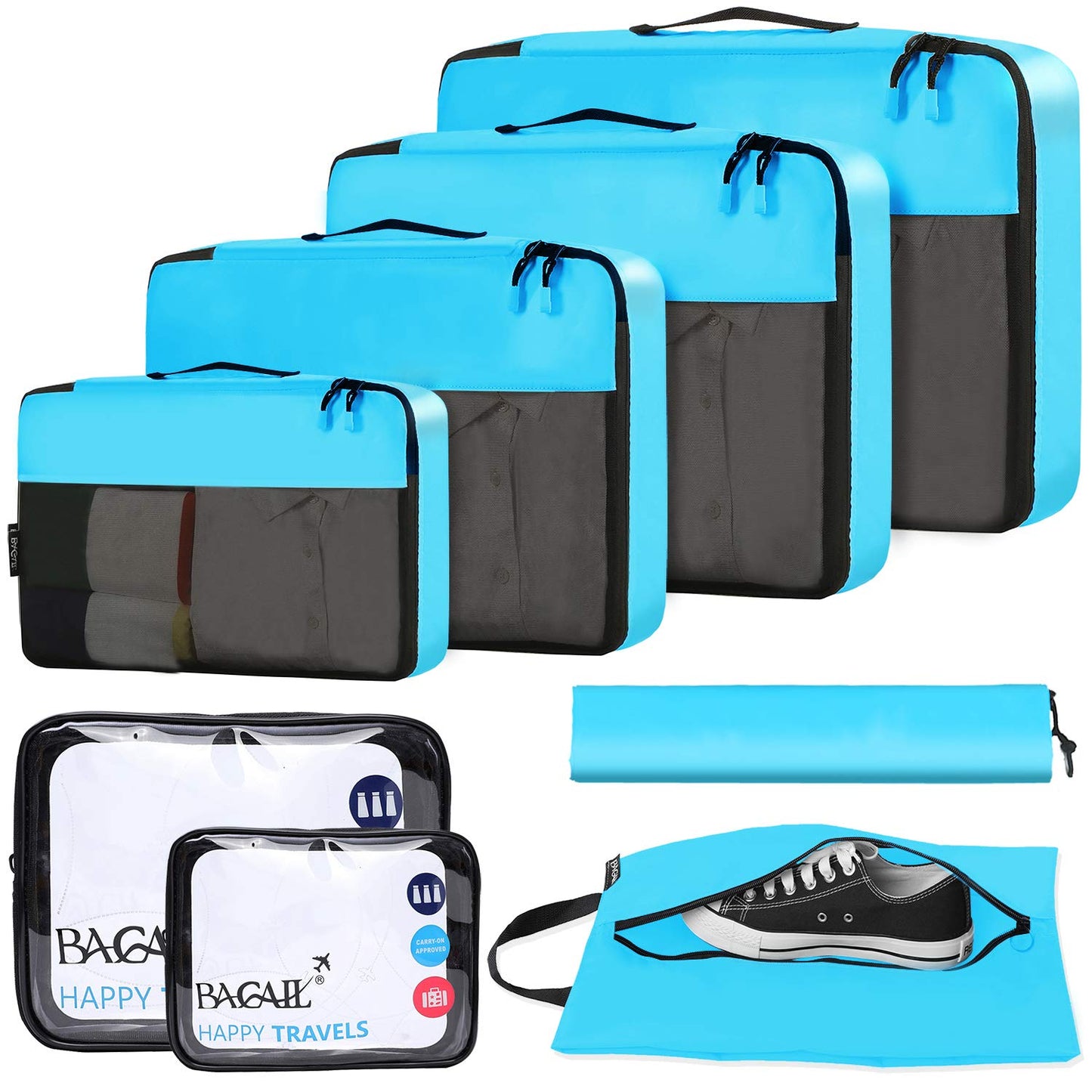 BAGAIL Travel Cubes: 8/9 Set Packing Organizers