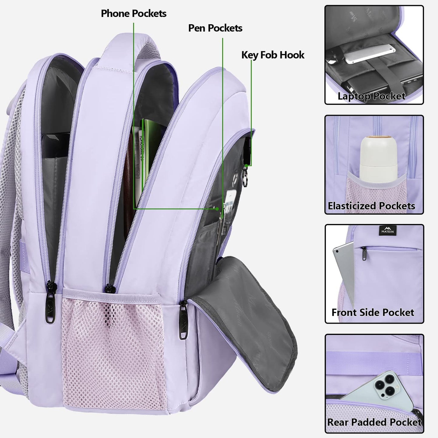 MATEIN SleekGuard Laptop Backpack with USB Port