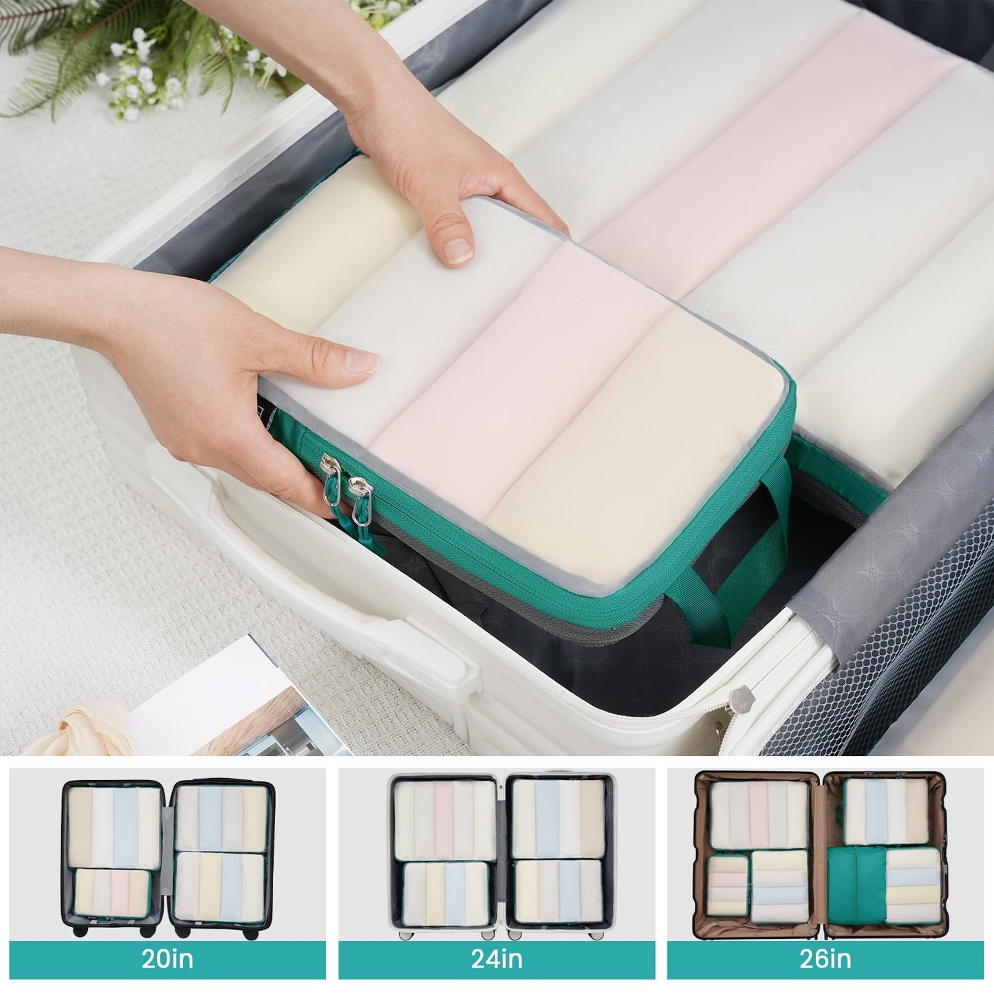 BAGAIL Travel Compression Cubes Set for Packing Ease