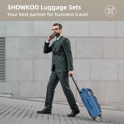 SHOWKOO Armygreen 3-Piece Expandable Luggage Set