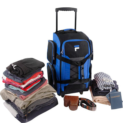 Fila 22 UltraLite Black Rolling Duffel Bag