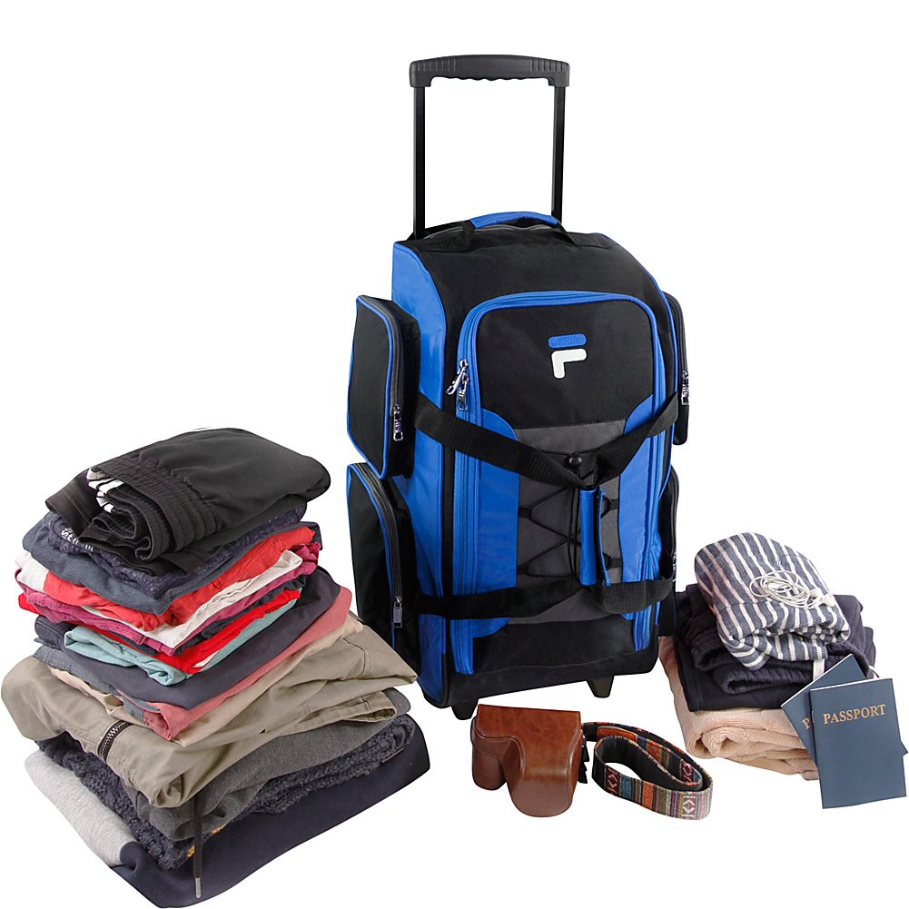 Fila 22 UltraLite Black Rolling Duffel Bag