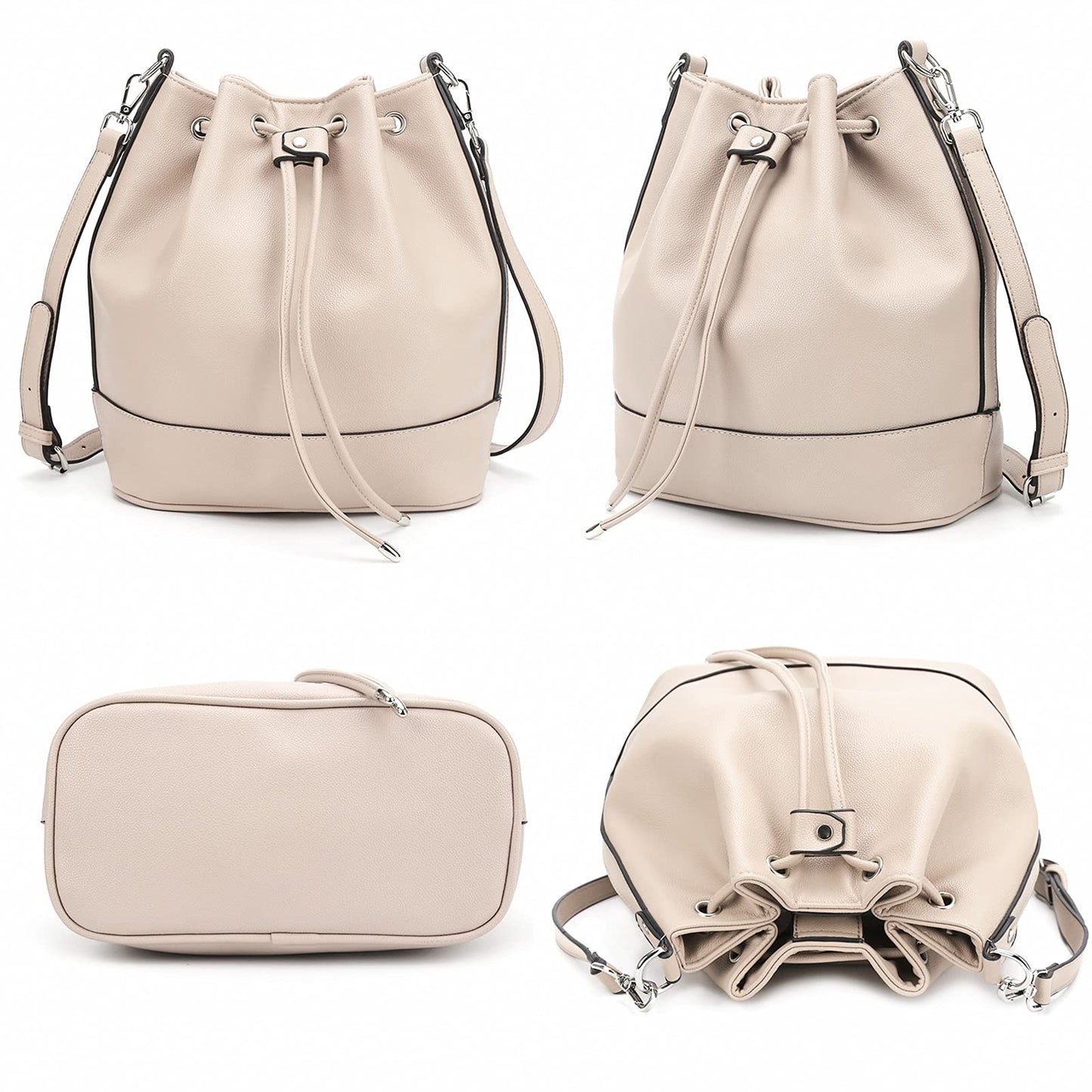 AFKOMST Chic Leather Bucket & Crossbody Bag Set