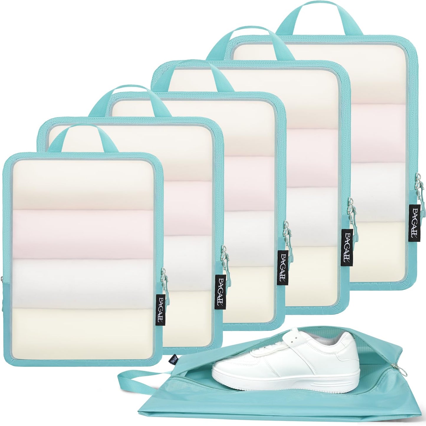 BAGAIL Travel Compression Cubes Set for Packing Ease