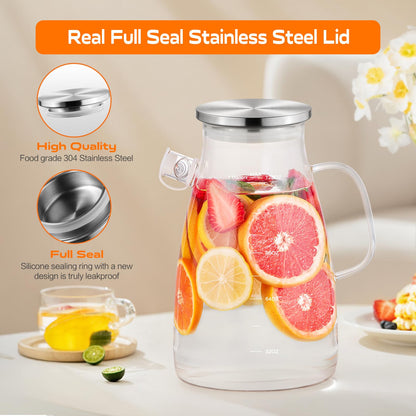 Aofmee Stainless Precision Pitcher - 68oz Borosilicate