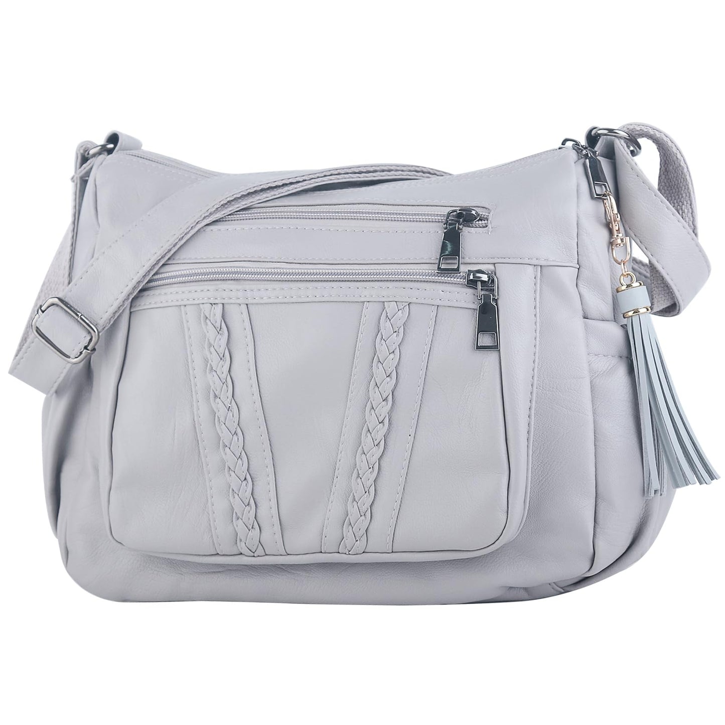 ELDA Chic Crossbody: Soft PU Leather Multi-Pocket Bag