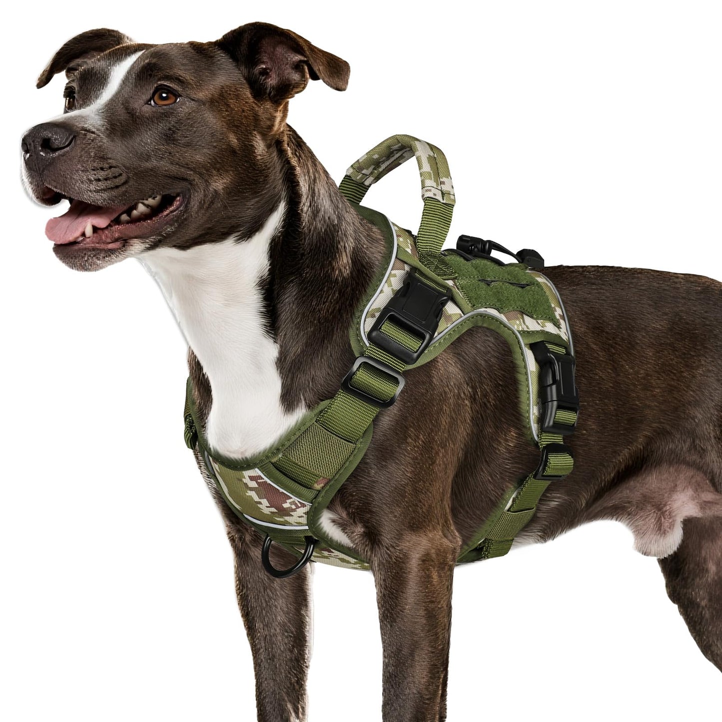 GuardianGrip Tactical Dog Vest - Large, Reflective, Green