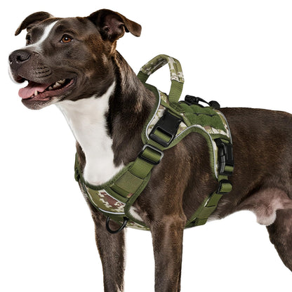 GuardianGrip Tactical Dog Vest - Large, Reflective, Green