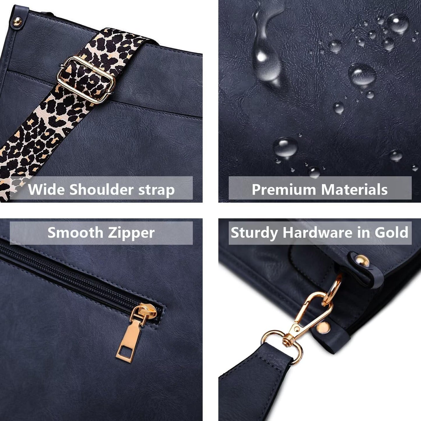 AUYOCO Chic Vegan Leather Crossbody Bag with Strap