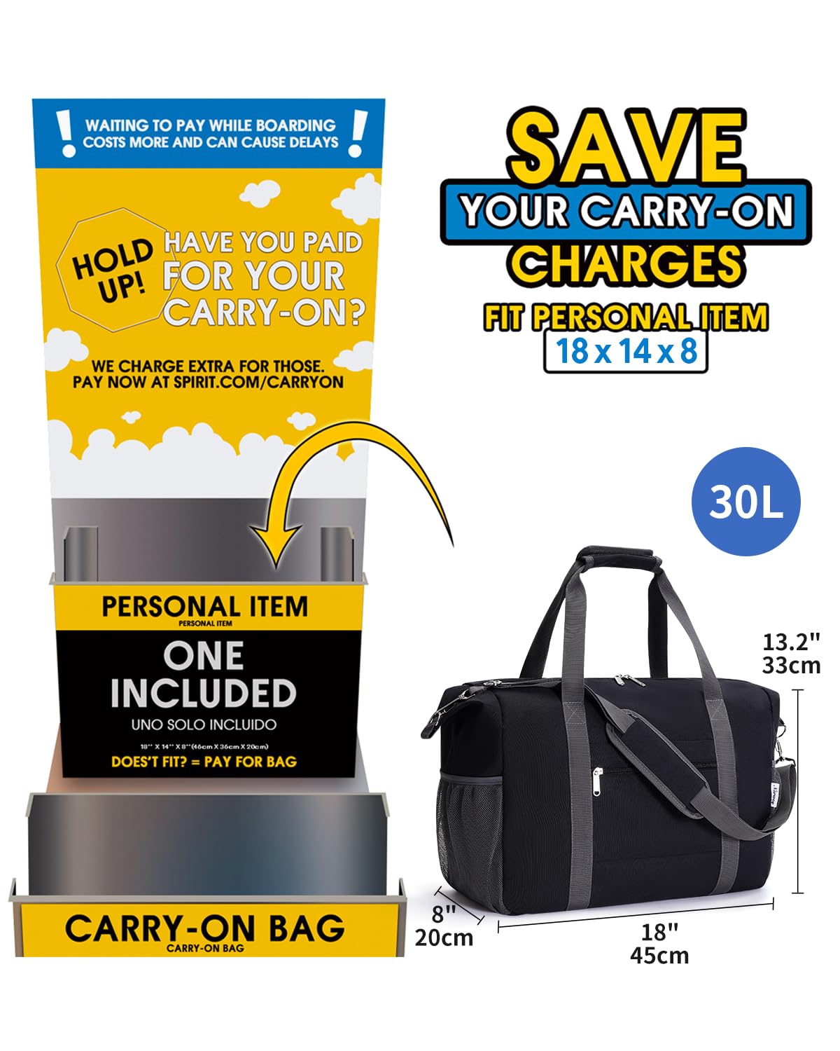 Narwey Air Duffle 22x14x9