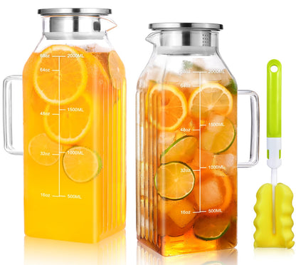 Aofmee Stainless Precision Pitcher - 68oz Borosilicate