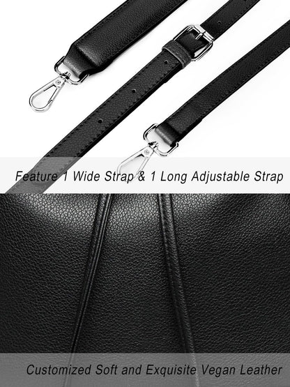 AFKOMST Chic Leather Bucket & Crossbody Bag Set