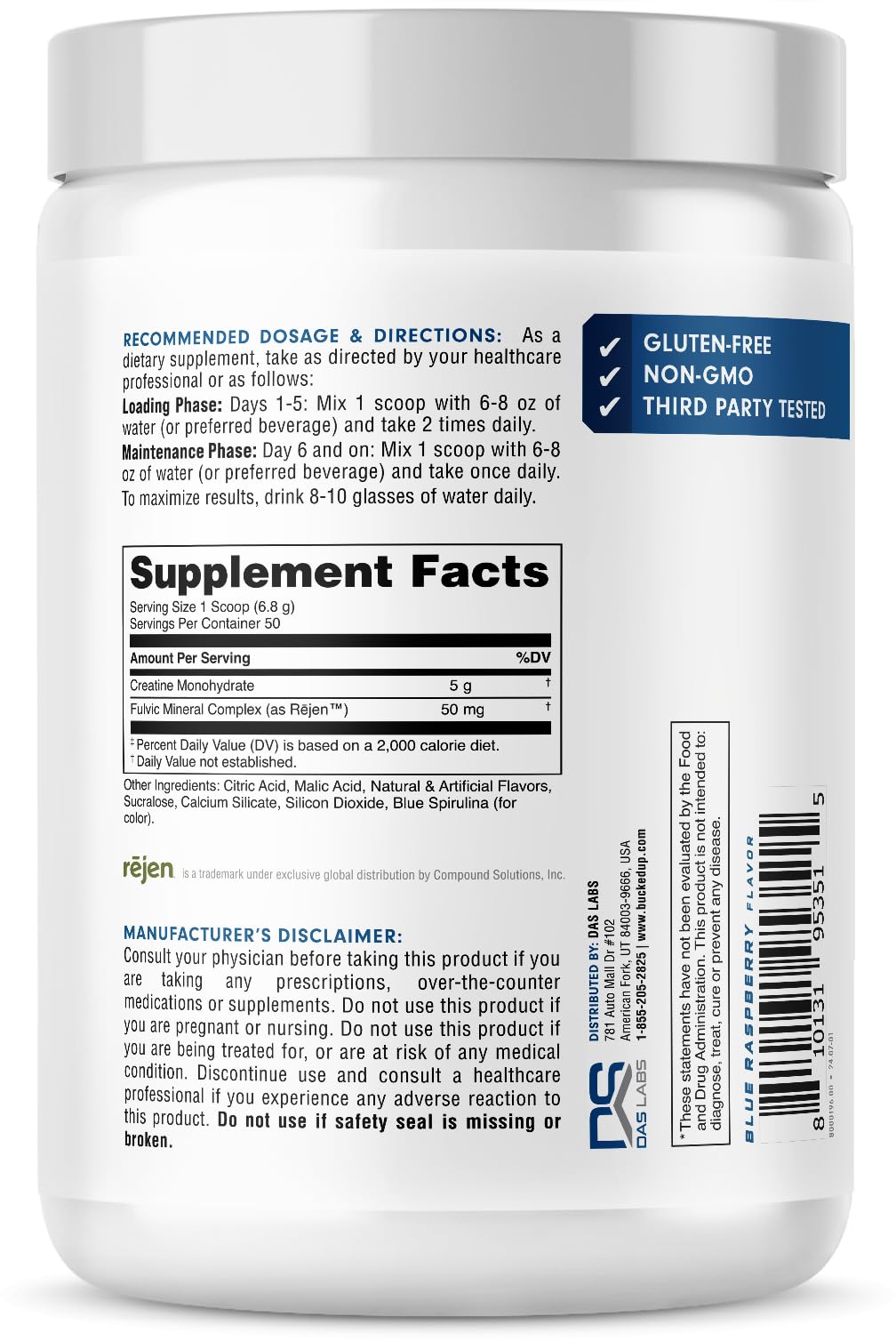 Bucked Up Micronized Creatine - Unflavored Power Boost