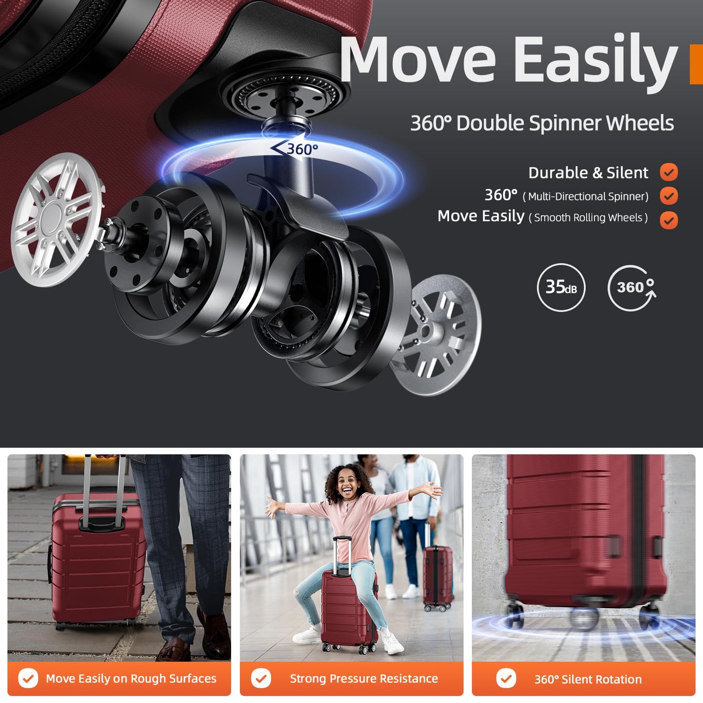 Expandable ShowKoo Suitcase - Durable & TSA Lock