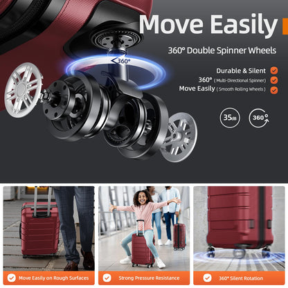 Expandable ShowKoo Suitcase - Durable & TSA Lock