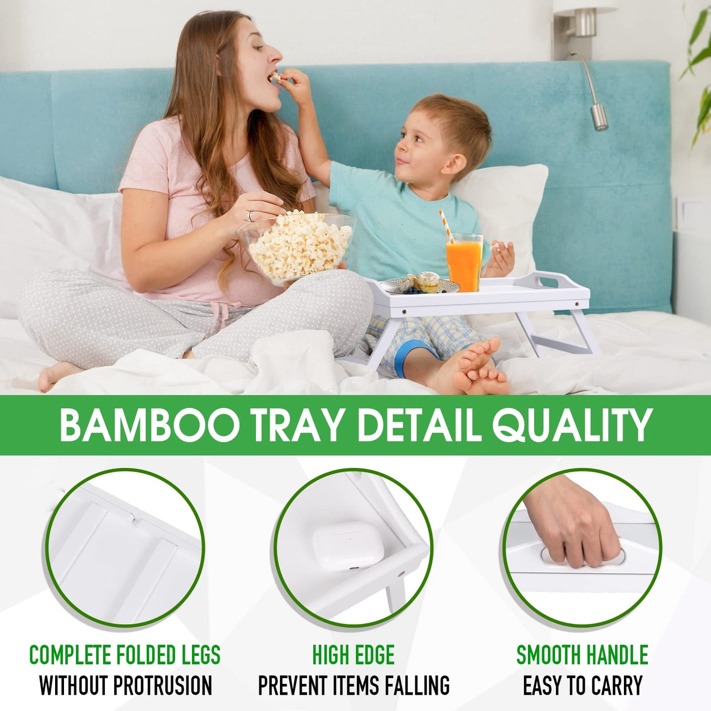 Artmeer Bamboo Foldable Bed & Laptop Tray - 2 Pack