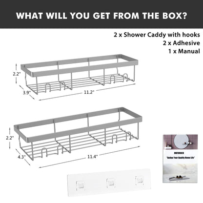 Moforoco Adhesive Shower Caddy Shelf Organizer