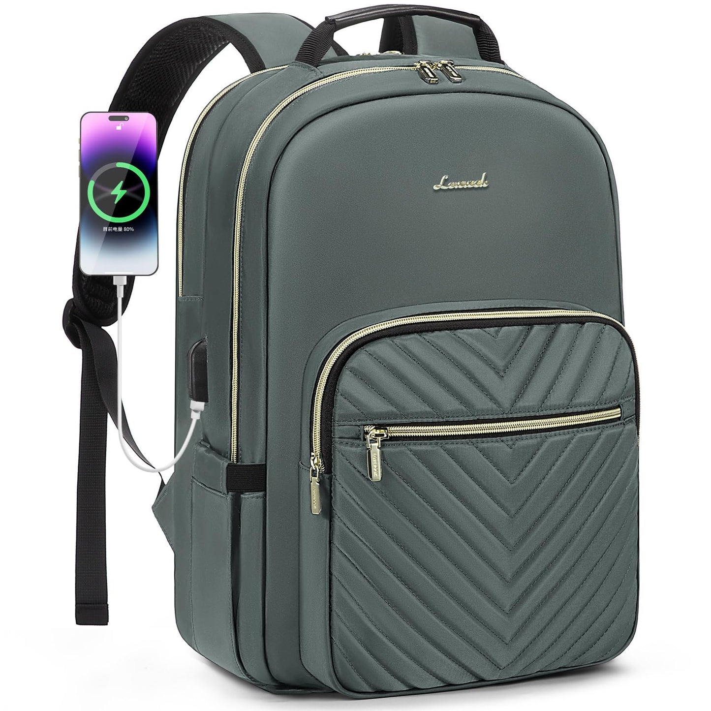 Chic Leather Laptop Backpack for Women - LoveVook