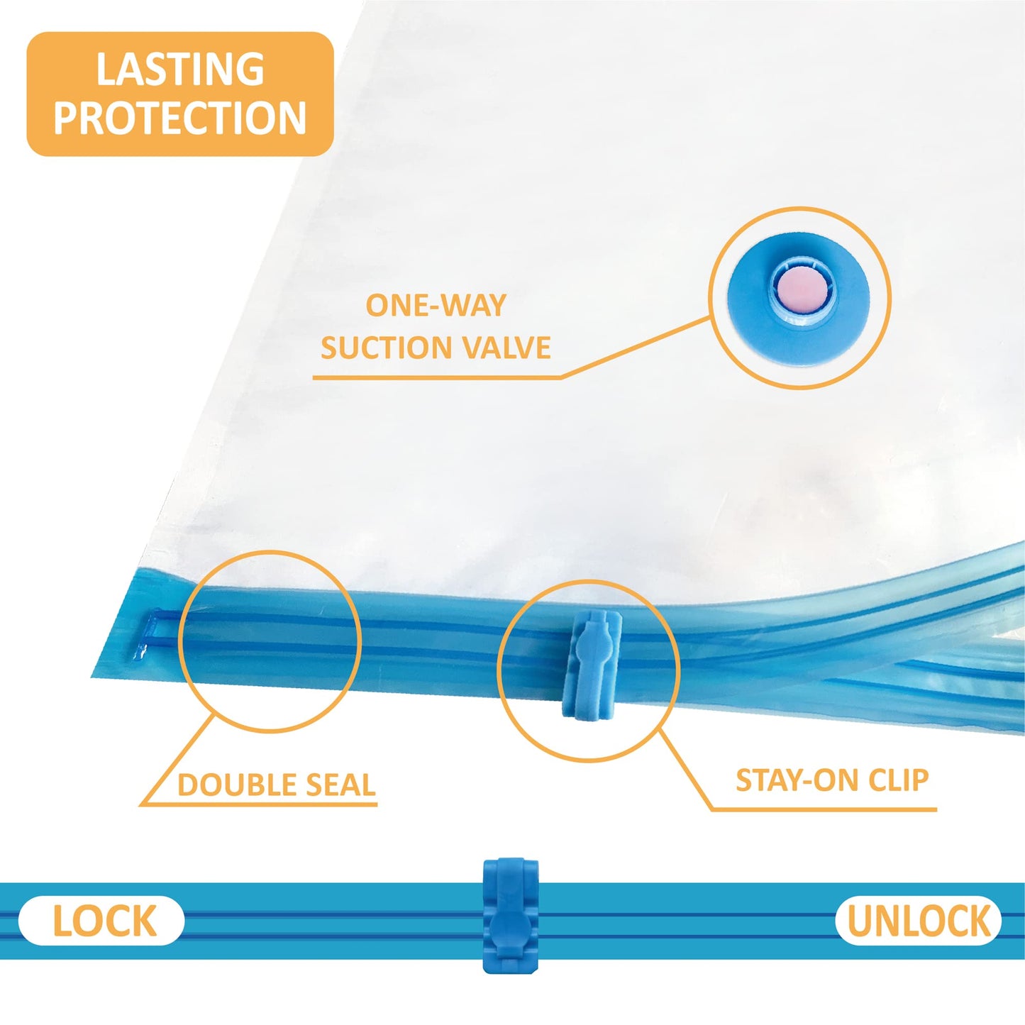 CozyVac Travel Bags with Pump - 6 Pack Space Savers