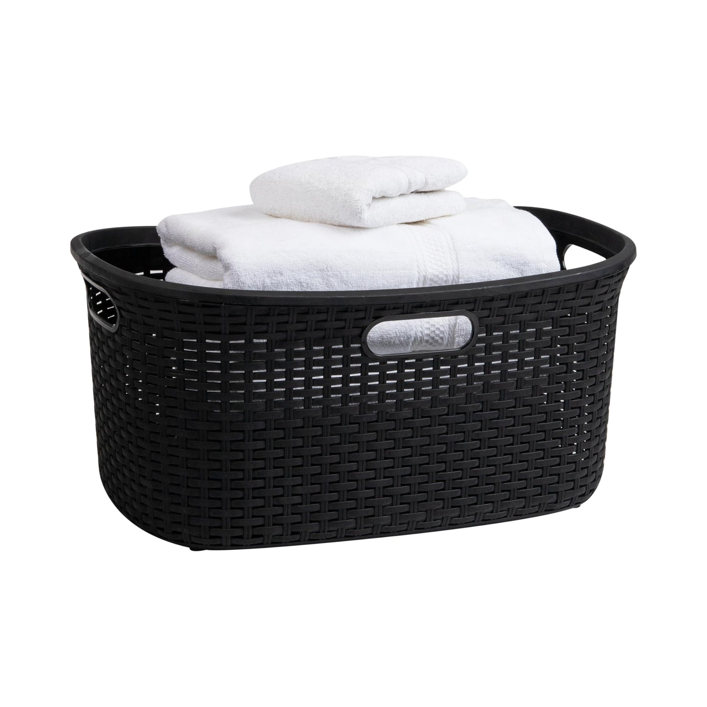 Ivory Wicker Mind Reader 40L Laundry Basket