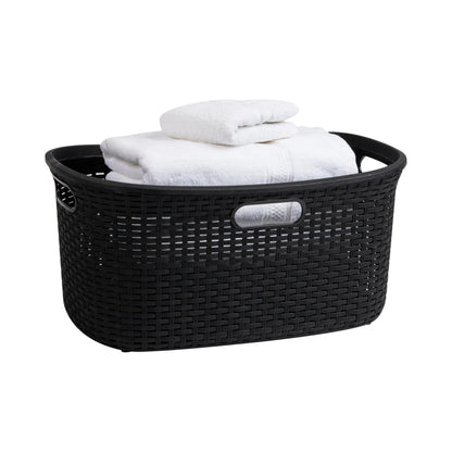 Ivory Wicker Mind Reader 40L Laundry Basket