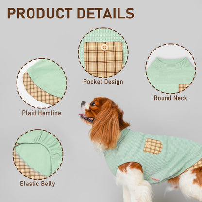 PlaidPup Waffle Vest: Soft, Stretchy, & Cute!