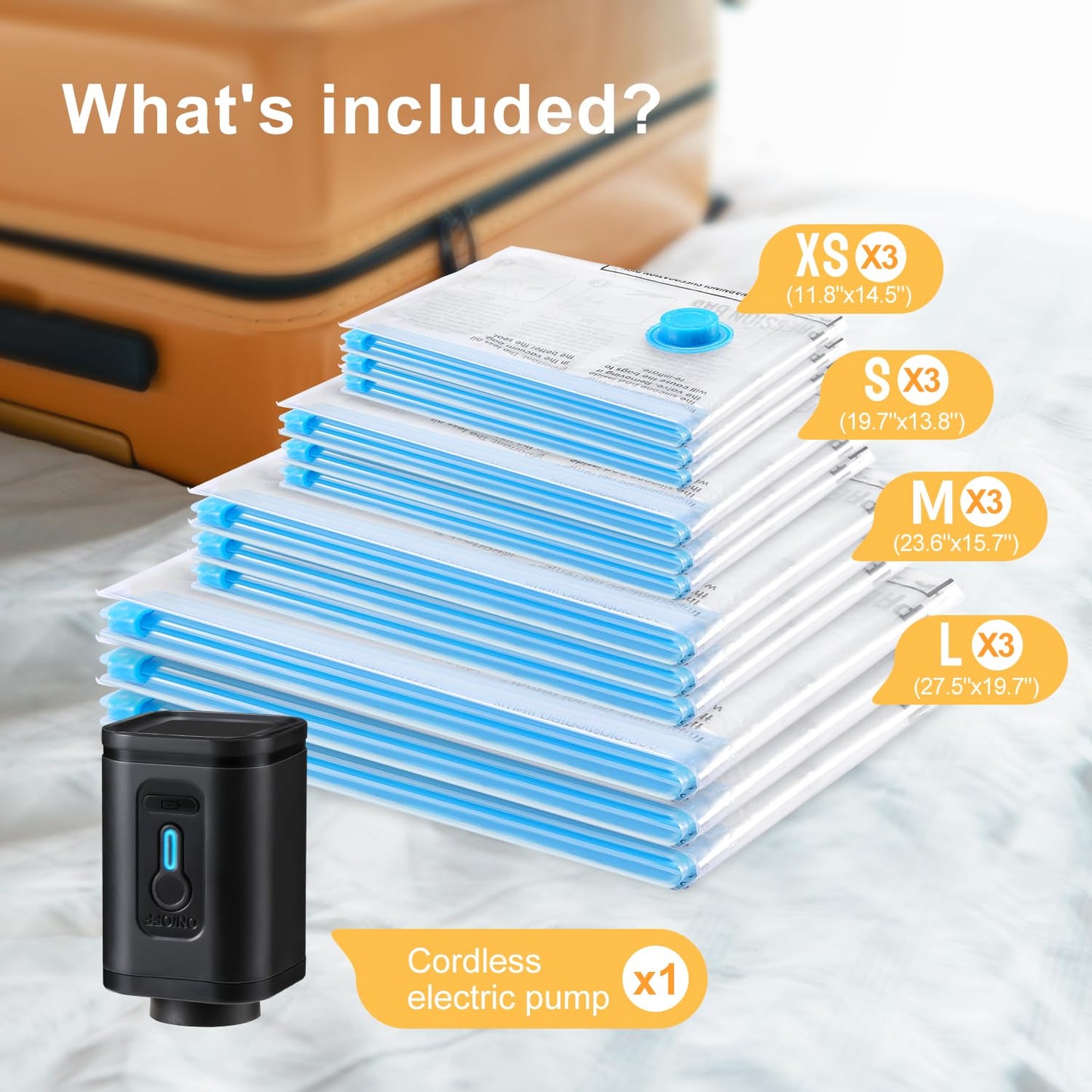 Vacuum Space Saver Bags - 6 Pack Travel Combo