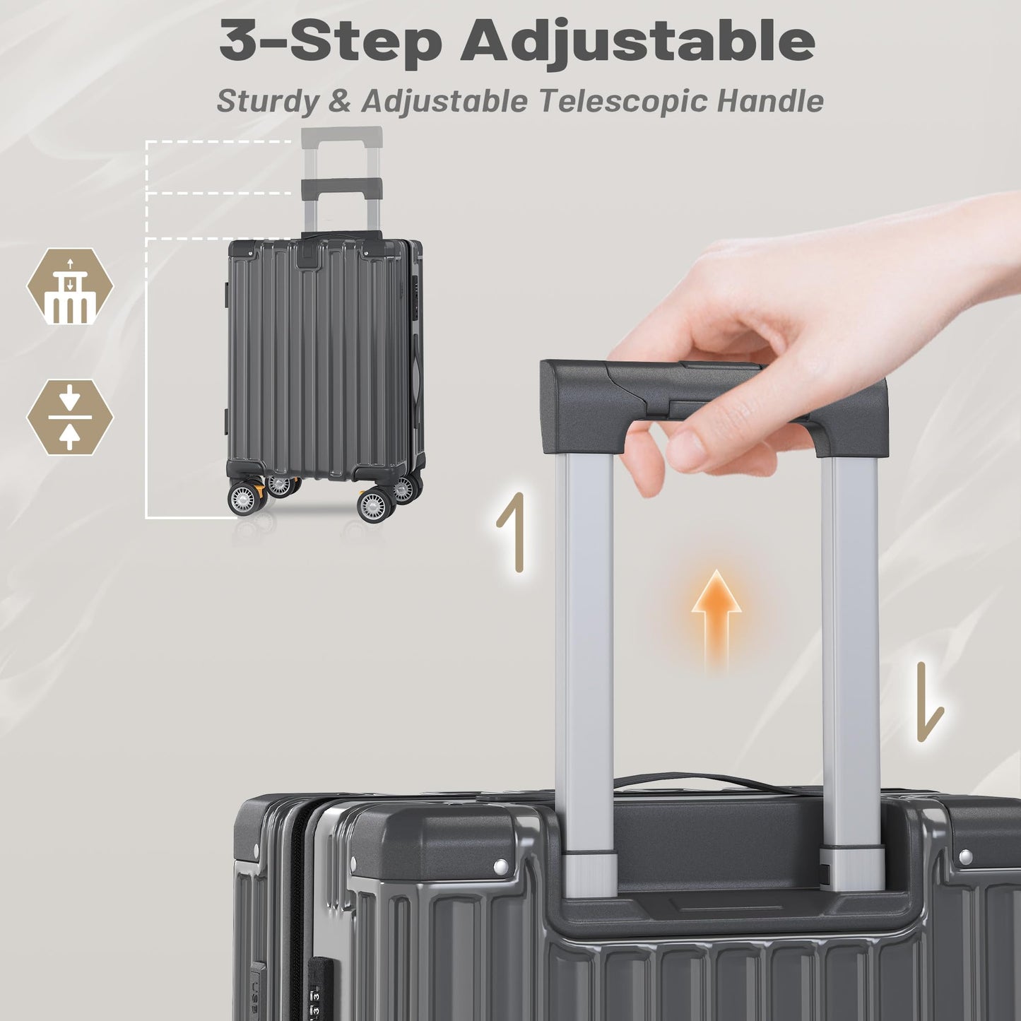 JetGlide 3pc Spinner: Expandable Hardshell Luggage