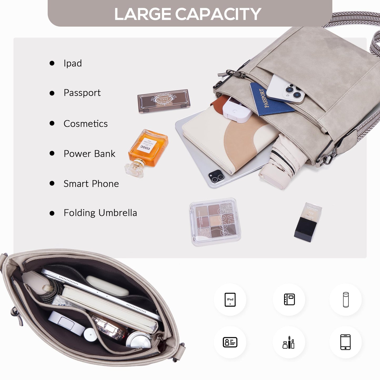 Chic Leather Crossbody with Card Slots for Women