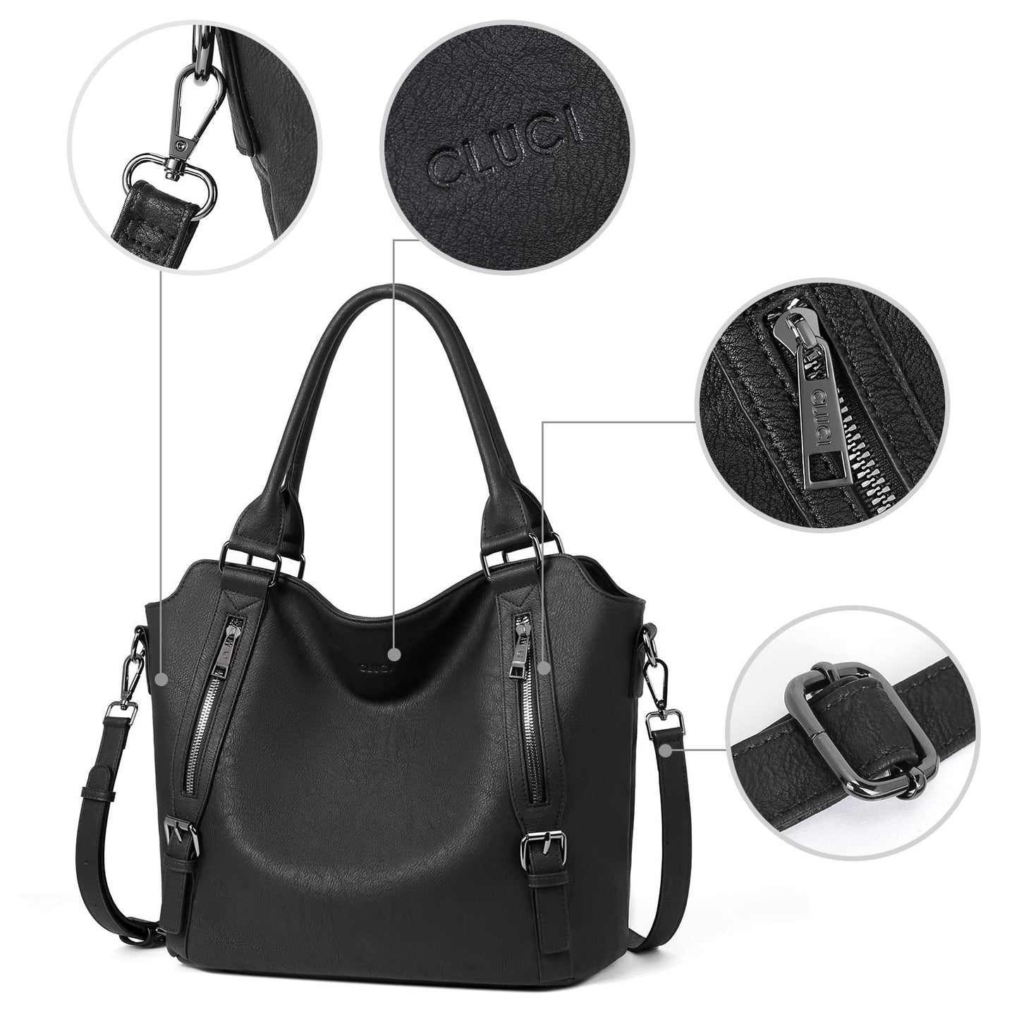 CLUCI Eco Luxe Vegan Leather Tote Bag